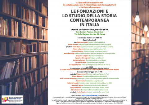 Le fondazioni e lo studio della storia contemporanea en Italia